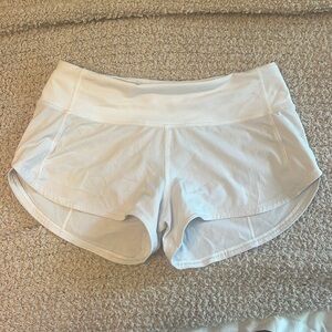Lululemon white speed up shorts